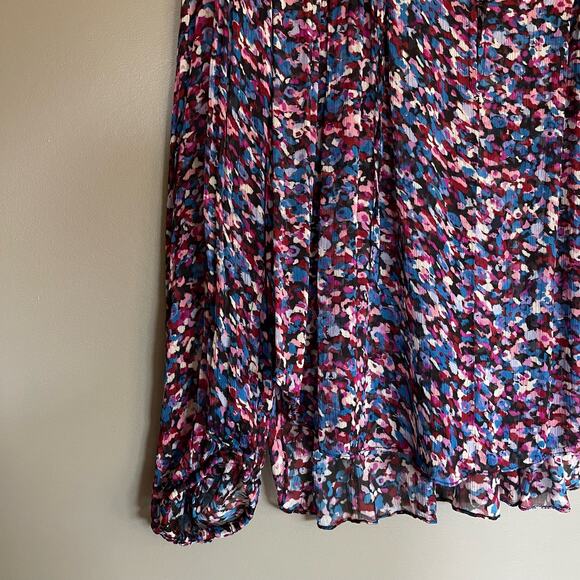 Isabel Marant Daytonea‎ Blouse Pink Purple Blue Abstract Print Size XS Chic Sexy - Picture 12 of 16